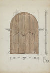 Restoration Drawing of Original Needle’s Eye Doors, Formerly Main Entrance Doors of