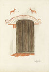 Restoration Drawing – Wall Decoration Over Doorway, Facade of Mission-House
