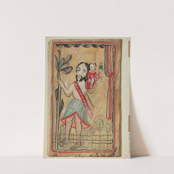 Retablo - San Christopher by Majel G. Claflin