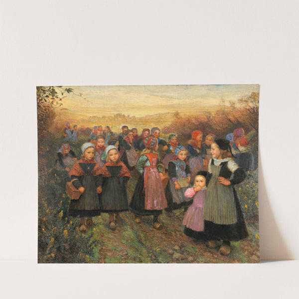 Retour d'école à Plougastel by Émile Wéry