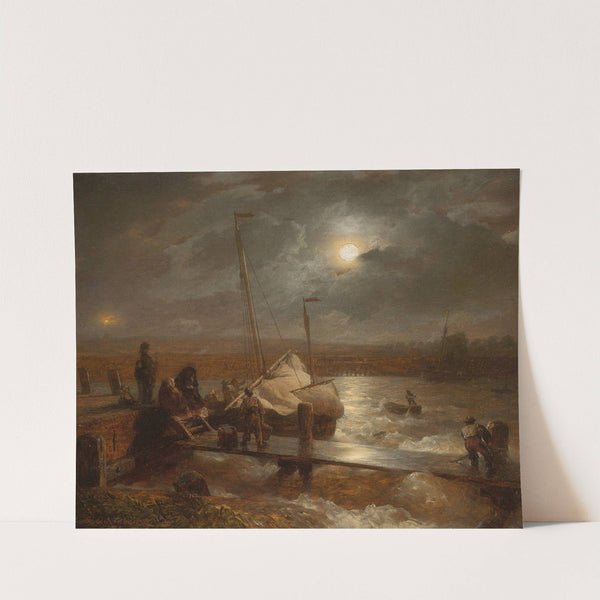 Return at full moon (1884) by Andreas Achenbach