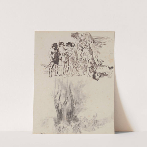 Return of the Bear Hunters in the Stone Age (1884) by James Ensor