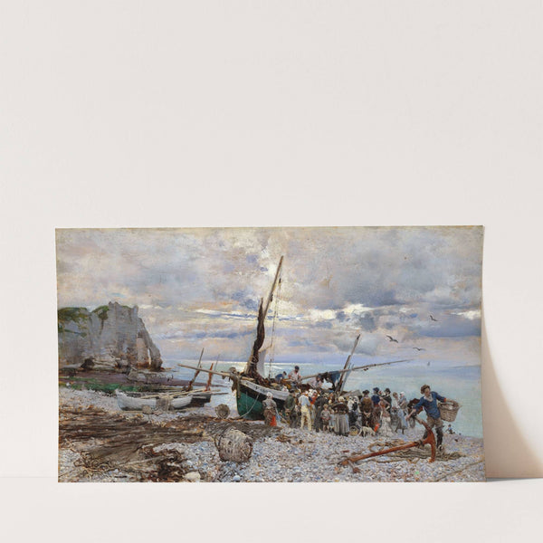 RETURN OF THE FISHING BOATS, ÉTRETAT (1879) by Giovanni Boldini