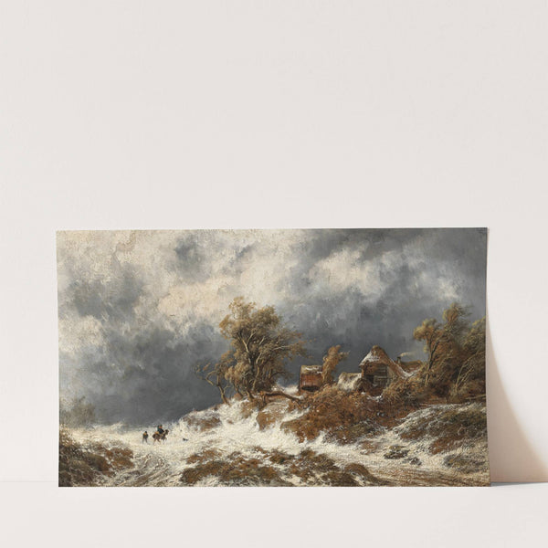 Returning Home in a Winter Landscape by Remigius Adrianus van Haanen