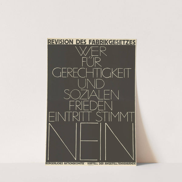 Revision des Fabrikgesetzes – Wer für Gerechtigkeit und sozialen Frieden eintritt stimmt Nein by Robert Stöcklin