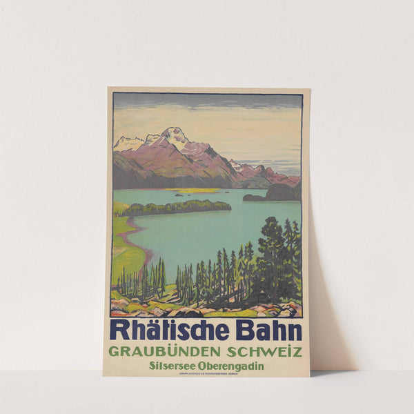 Rhaetische Bahn Graubuenden Schweiz Silsersee Oberengadin (1916) by Emil Cardinaux
