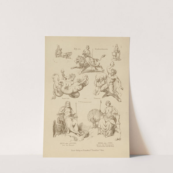 Rhea, Städteerbauerin ; Giganten und Titanen Himmelsstürmer ; Zeus oder Jupiter, Gott des Himmels ; Hera oder Juno (1864) by Klimsch & Co.