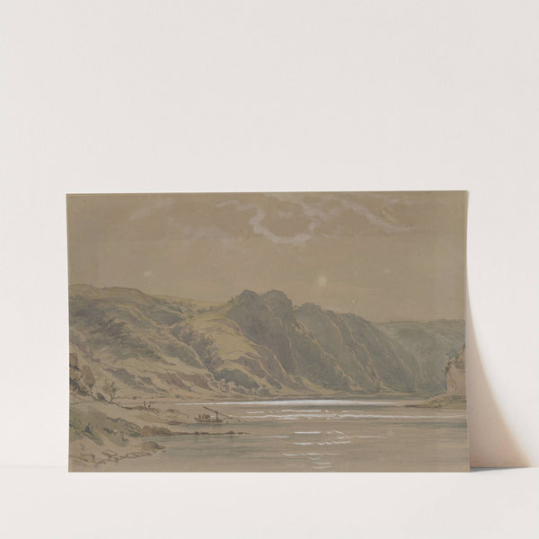 Rheinansicht mit hohen bewaldeten Ufern by Carl Morgenstern