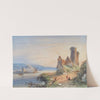 Rheinlandschaft mit Burgruine by Charles Leickert