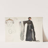 Richard II (in black), costume sketch for Henry Irving’s 1898 Planned Production of Richard II by Edwin Austin Abbey