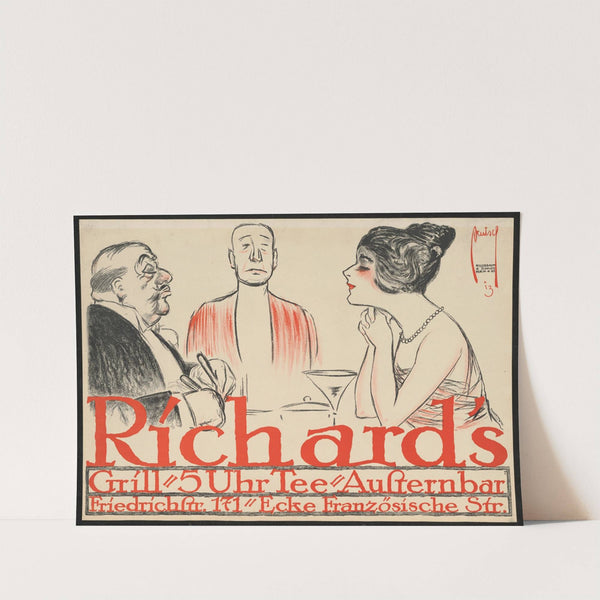 Richard’s Grill. Drei Gäste am Tisch (1913) by Ernst Deutsch