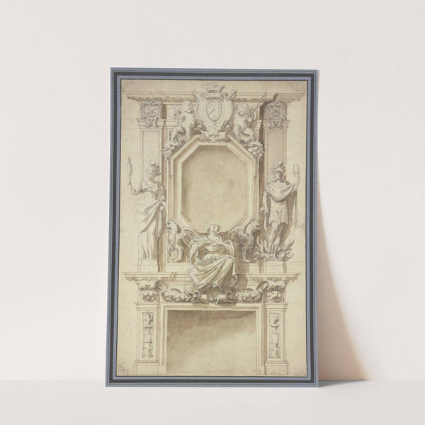 Richly ornamented fireplace by Jacques Callot