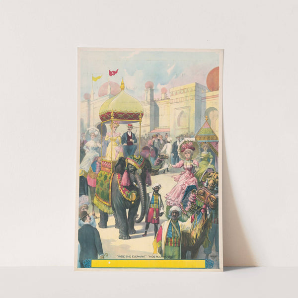 Ride the elephant. Ride Holy Moses (1900) by Courier Litho. Co.