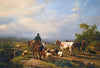 Rider Conversing With A Shepherdess In An Extensive Landscape