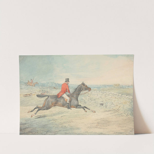 Rider on a Brown Horse Going at a Wall by Henry Thomas Alken