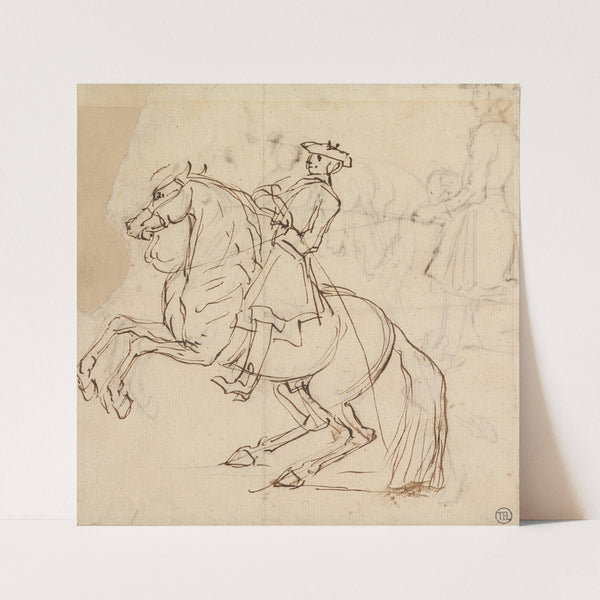 Rider on a Horse, Rearing to Left by James Seymour