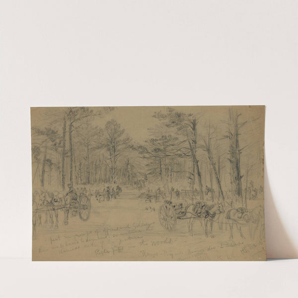 Rifle pits in the woods. by Alfred Rudolph Waud