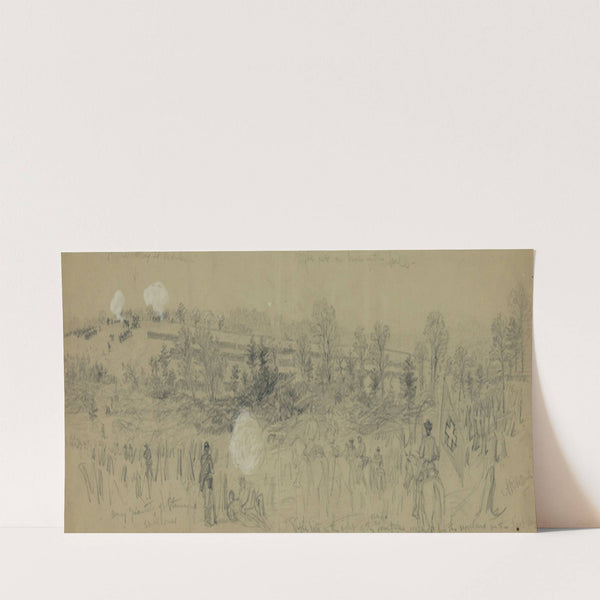 Rifle pits on the right of the Orange Turnpike occupied by the regulars on the first day and by the 6th corps subsequently (1863) by Alfred Rudolph Waud