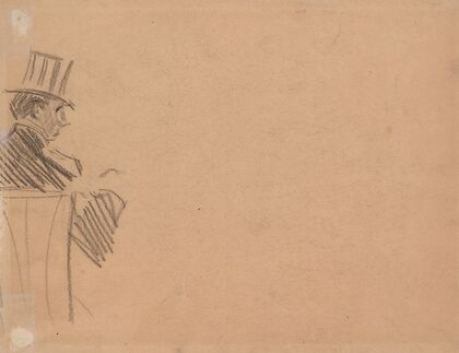 Right Profile of Man Wearing Tall Hat (late 1800s)