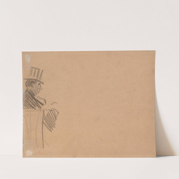 Right Profile of Man Wearing Tall Hat (late 1800s) by Jean-Louis Forain