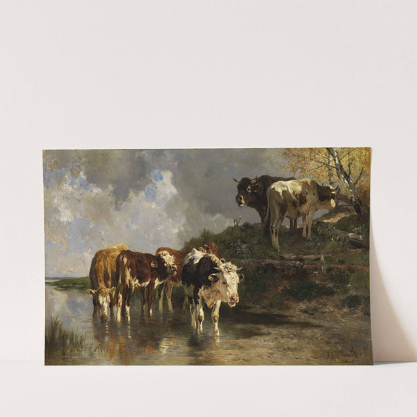 Rinder an der Tränke (1883) by Anton Braith