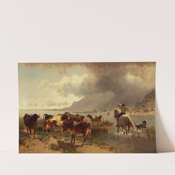 Rinderherde an einem Seeufer by Conrad Bühlmayer