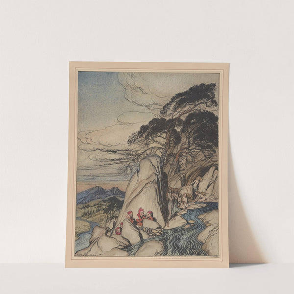 Rip van Winkle. These fairy mountains (1916) by Arthur Rackham