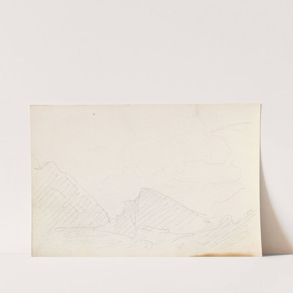 Riss av fjell og skyer (1843) by Adolph Tidemand
