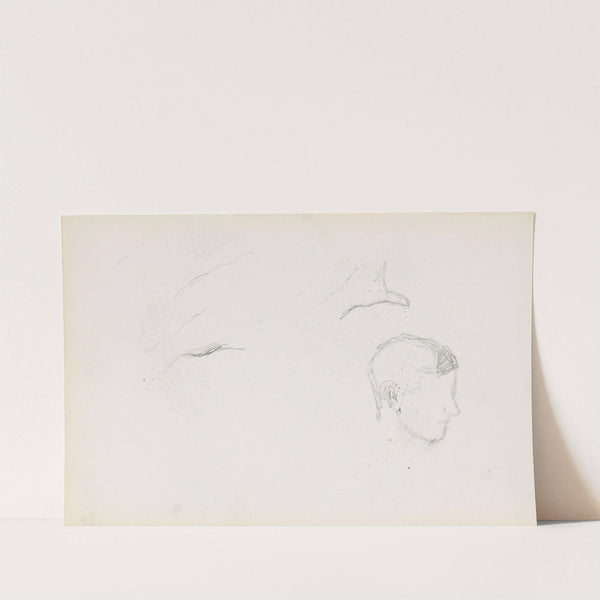 Riss av hode; riss av hånd by Signe Scheel