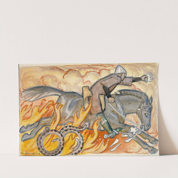 Ritari ja kuningaskäärme, Seitsemän veljeksen kuvitusta (1907) by Akseli Gallen-Kallela