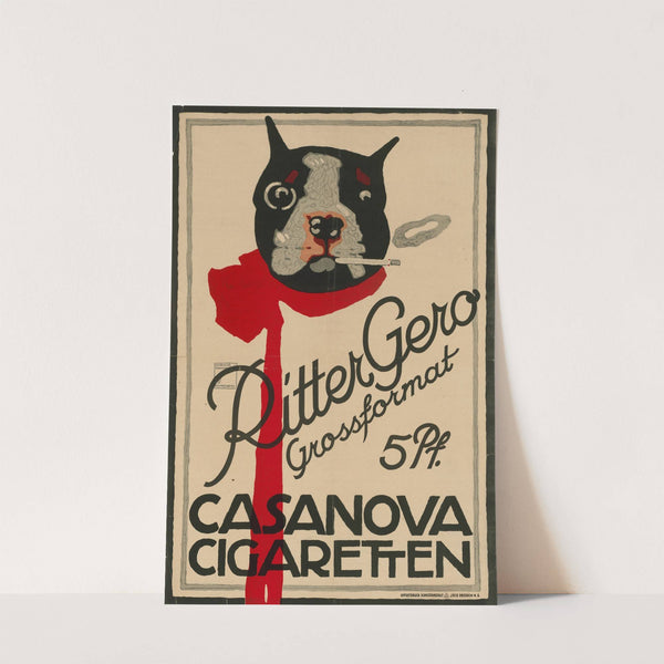 Ritter Gero Grossformat Casanova Cigaretten (1914) by Ludwig Hohlwein