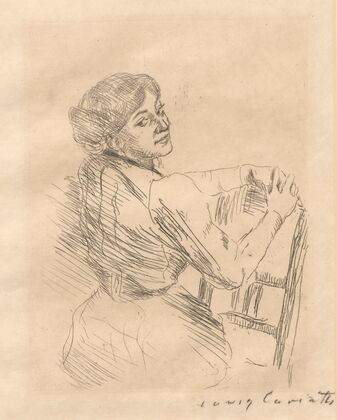 Rittlings sitzende Frau (Charlotte Berend-Corinth) (1910)