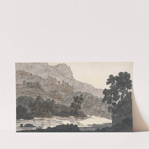 River and Mountain, with Ruins (between 1750 and 1759) by Alexander Cozens