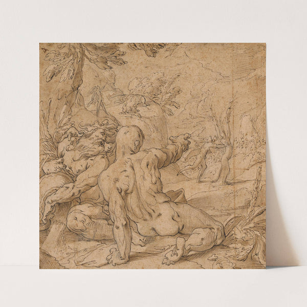 River Gods Watching Apollo Pursuing Daphne by Abraham Bloemaert