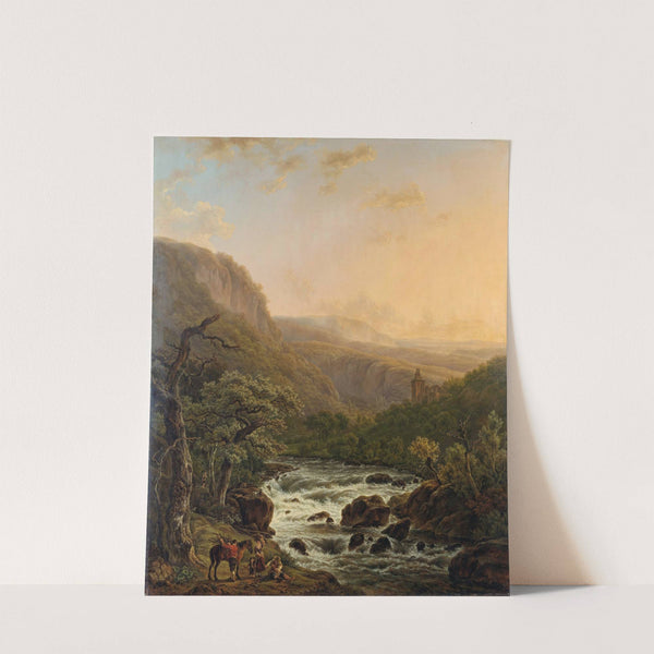 River in the Ardennes at Sunset by Henri van Assche