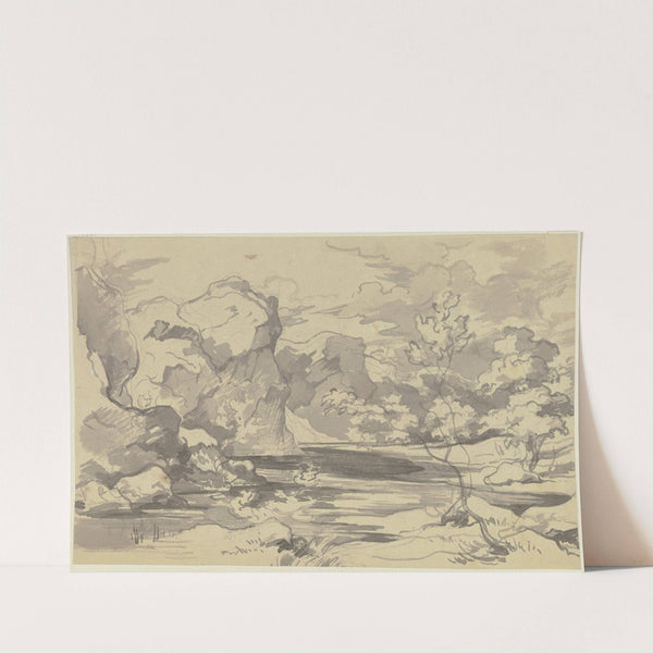 River landscape by August Richter