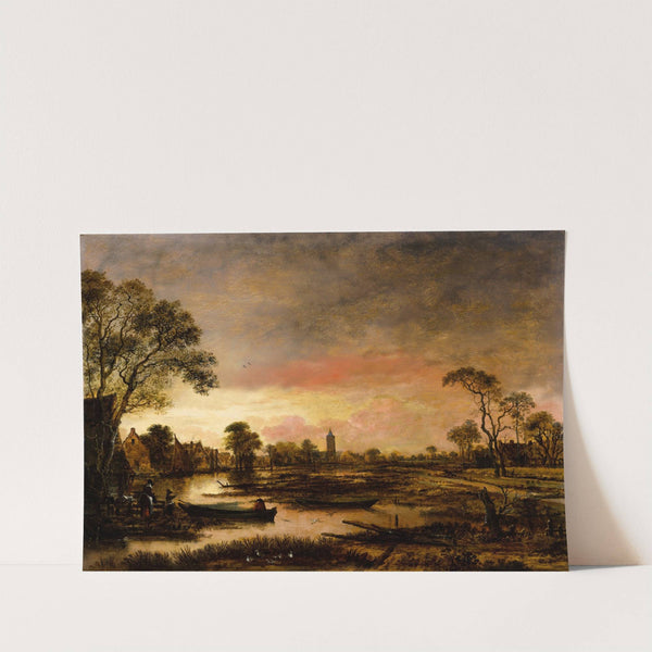 River Landscape (c. 1650) by Aert van der Neer