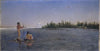 River Landscape, American Indians Fishing