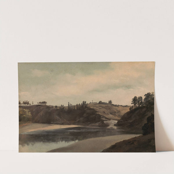 River landscape in Brittany by Achille Etna Michallon