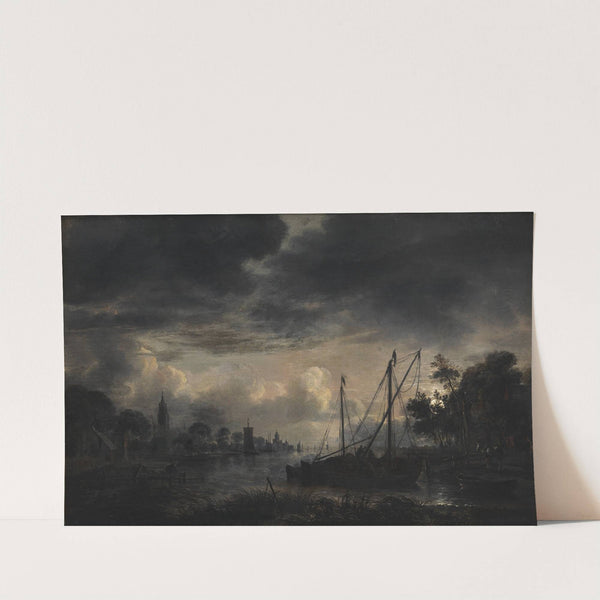 River Landscape in Moonlight (1643 – 1646) by Aert van der Neer