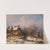 River Landscape in Winter with House and decorative figures by Adolf Stademann