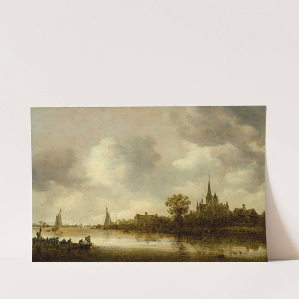 River Landscape with a Church in the Distance by Jan van Goyen