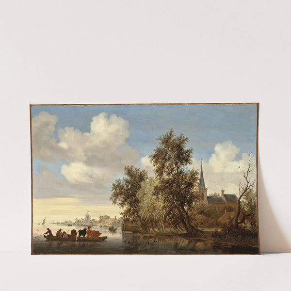 River Landscape with a Ferry by Salomon van Ruysdael