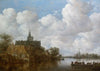 River landscape with a ferry and a church (1656)