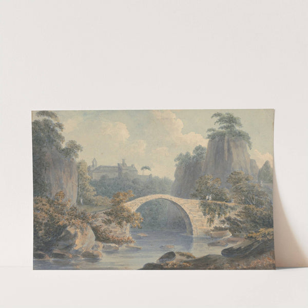River Landscape with a Single Arched Bridge by John Warwick Smith