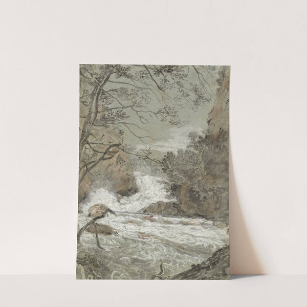 River Landscape with a Waterfall (recto) (1704-1714) by Franz Joachim Beich