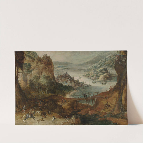 River Landscape with Boar Hunt (c. 1590 - c. 1635) by Joos de Momper