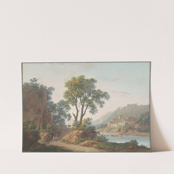 River Landscape with Castles and Travelers by Baron Louis-Albert-Guillain Bacler d'Albe