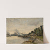 River Landscape with City View across the Water by Jules Petillion