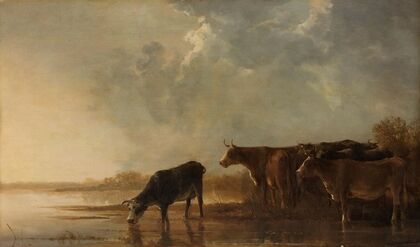 River Landscape with Cows